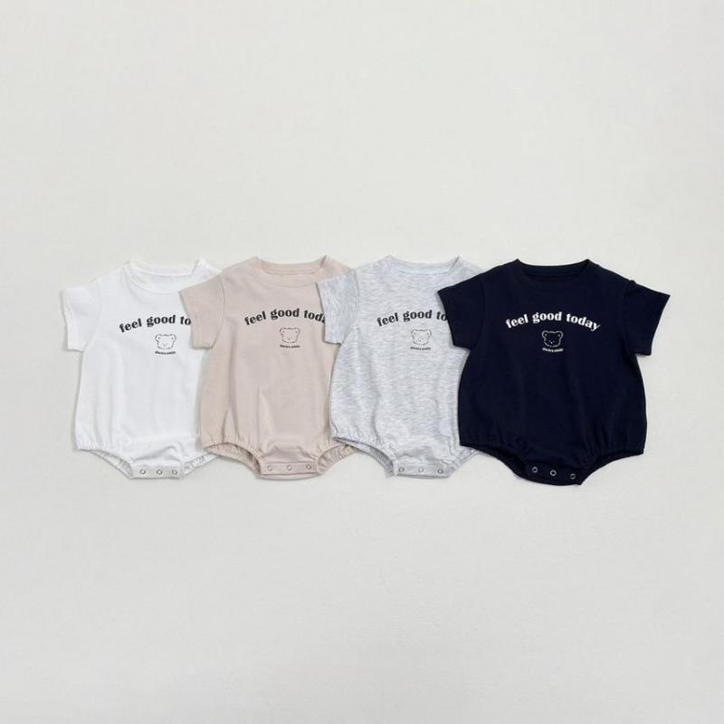 Baby Nursery Ideas Boy - 2026 Sommer Neuer Baby-Kurzarm-Body Niedlicher Neugeborenen-Baumwoll-Cartoon-Bär-Strampler