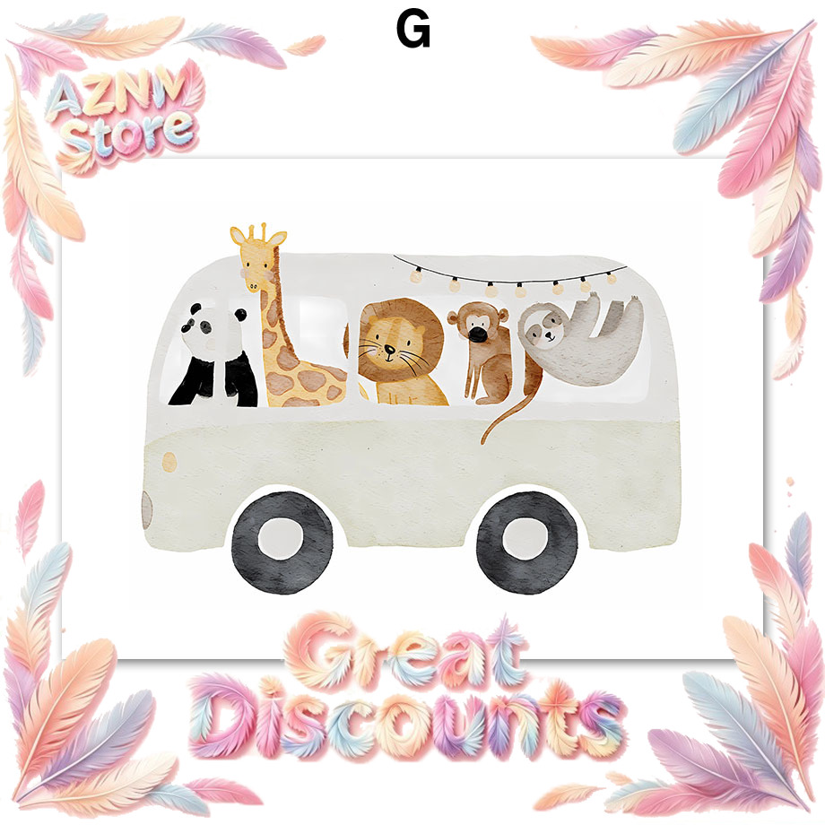 Animals Baby Nursery - Boho-Tierfreunde Elefant Hase Bär Hirsch Biene