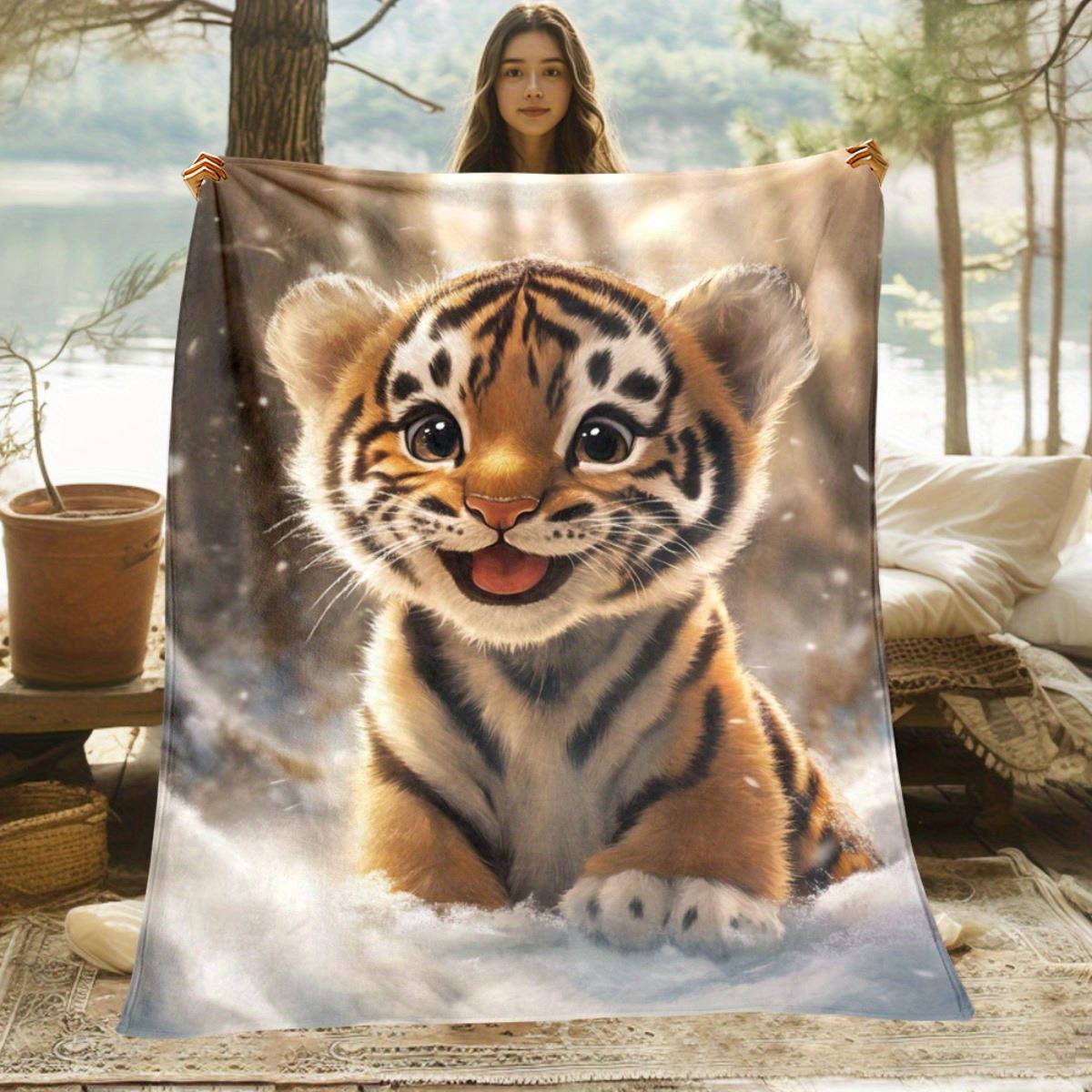 Baby Nursery Animal Theme - Premium Superweiche Tiger-Küken Fleece-Wurfdecke Kinderzimmer-Deko Plüsch