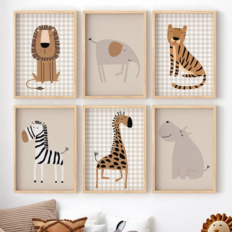 Baby Nursery Giraffe - 1 Stück Rahmenloses Lebendiges Dschungeltier-Wandbild mit