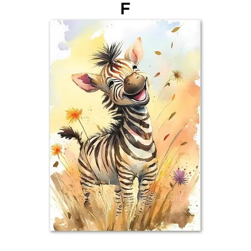 Baby Nursery Giraffe - Aquarell Löwe Giraffe Tiger Elefant Zebra