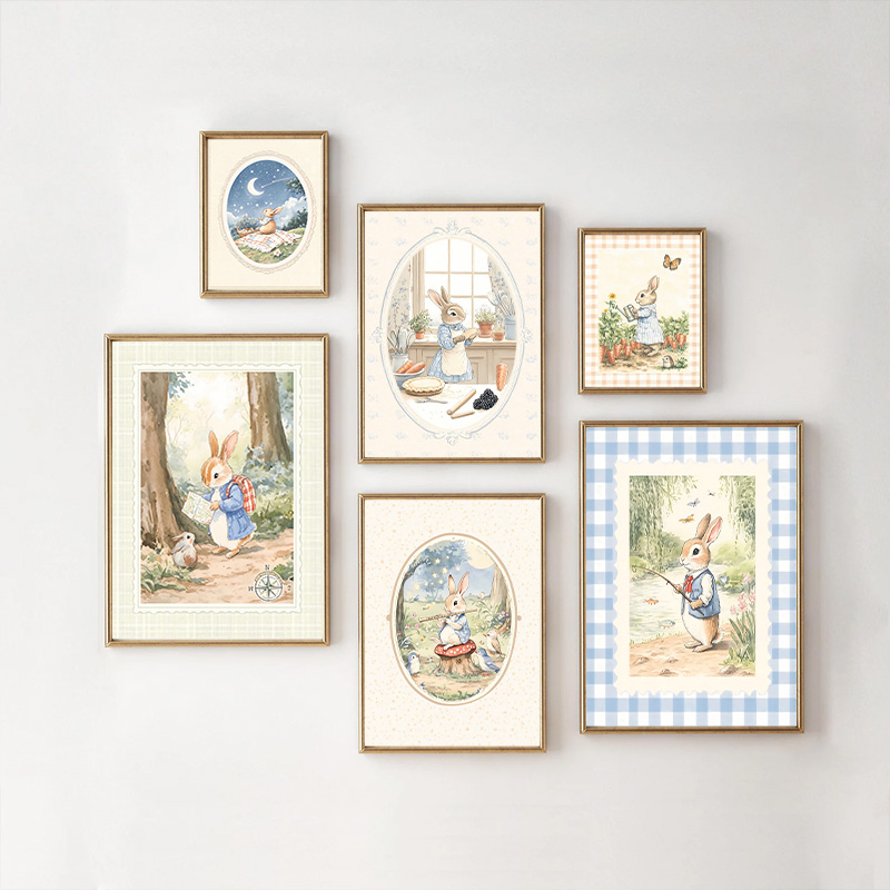 Vintage Boho Blue Plaid Rabbit – Baby Nursery Vintage Bewertung und Preis