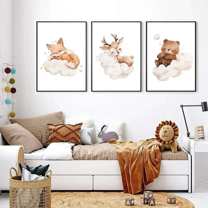 Cartoon Wolke Tier Leinwand Ma – Baby Nursery Frames Bewertung und Preis
