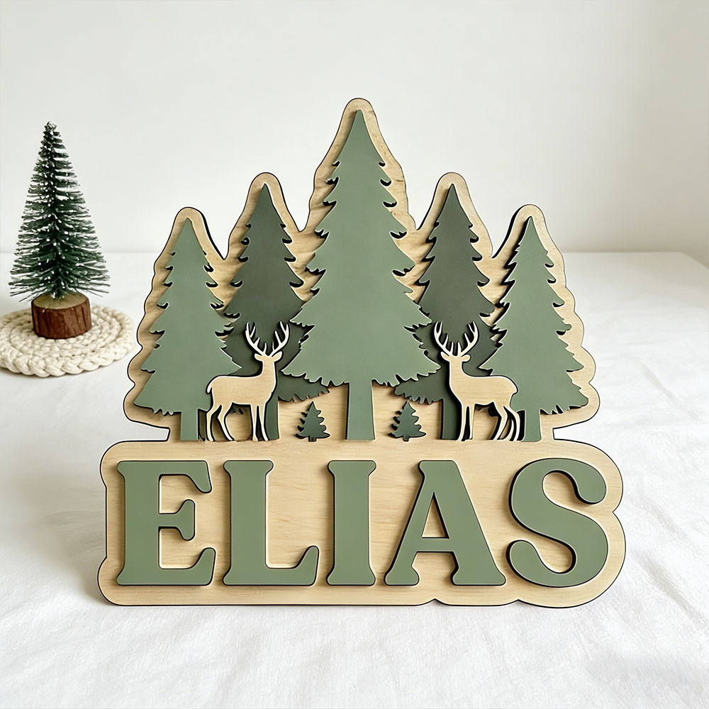 Personalisiertes Wald-Elch-Kie – Baby Nursery Forest Theme Bewertung und Preis