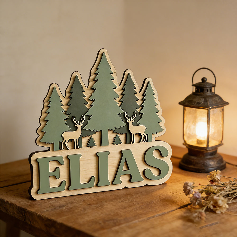 Personalisiertes Wald-Elch-Kie – Baby Nursery Forest Theme Bewertung und Preis