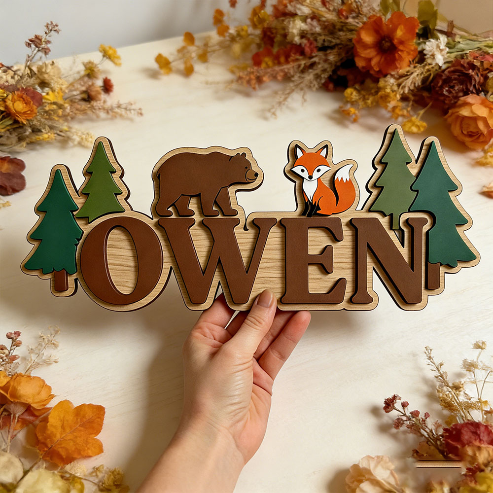 Personalisiertes Waldland-Bär- – Baby Nursery Forest Theme Bewertung und Preis