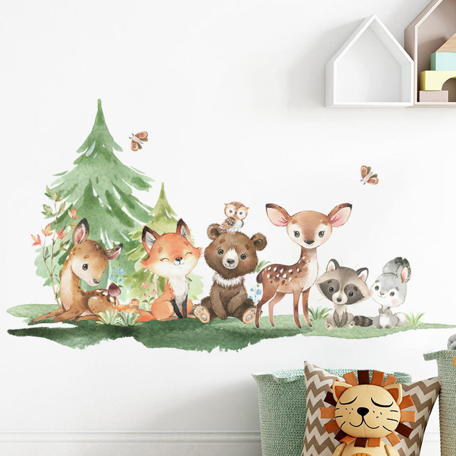 Waldtiere Thema Bär Hirsch Kan – Baby Nursery Forest Theme Bewertung und Preis