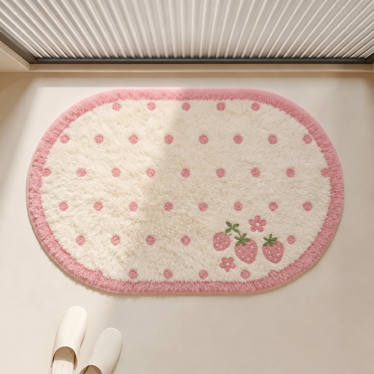 Rosa Erdbeer-Plüsch-Badematte, – Baby Nursery Rug Bewertung und Preis