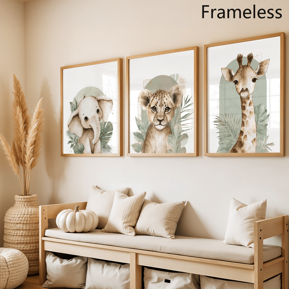 3er-Set Safari-Tierposter, Aqu – Baby Nursery Giraffe Bewertung und Preis
