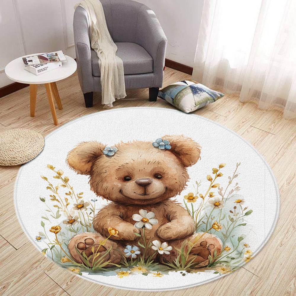 Cartoon Löwe Liebe Bär runden  – Baby Nursery Rug Bewertung und Preis