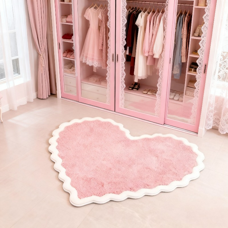 VIKAMA Rosa Herz-Plüschteppich – Baby Nursery Rug Bewertung und Preis