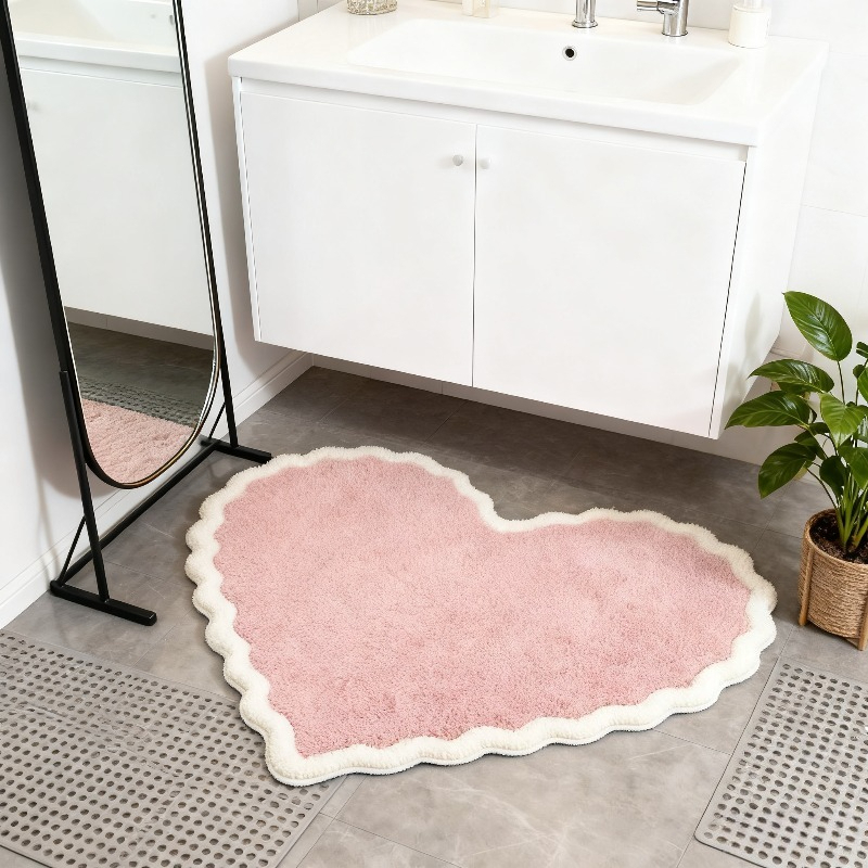 VIKAMA Rosa Herz-Plüschteppich – Baby Nursery Rug Bewertung und Preis