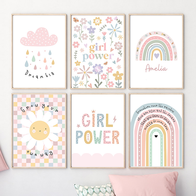 Sonne Blume Regenbogen Wolke H – Baby Nursery Posters Bewertung und Preis
